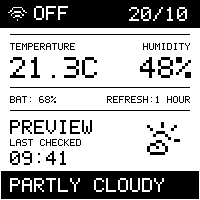 Weather SA template with simulated readings